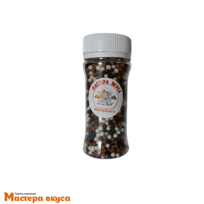 Посыпка Шарики зерновые Трехцветные (d2-5мм), 50гр