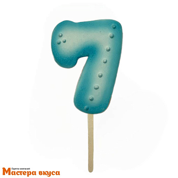 Топпер имбирный пряник-цифра, голубая - 7 