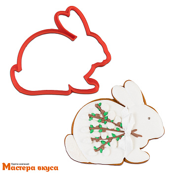 Вырубка пластик КРОЛИК ПАСХАЛЬНЫЙ, 9,7*8 см