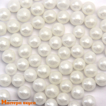 Посыпка Шарики сахарные Жемчуг БЕЛЫЙ перламутр (7-8мм), 25гр