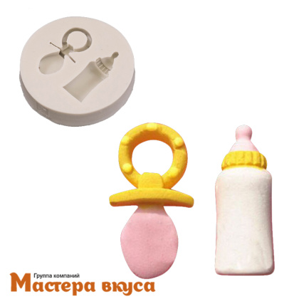Молд силиконовый БУТЫЛОЧКА И ПУСТЫШКА, 6 см