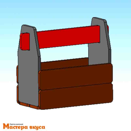 Набор вырубок пластик 3D ЯЩИК ДЛЯ ИНСТРУМЕНТОВ, изделие~14*7*3,5 см