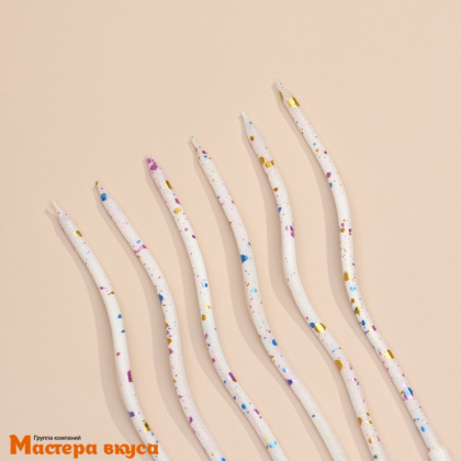 Свечи высокие Волна Клякса, белые, (набор 10 шт), h-12см