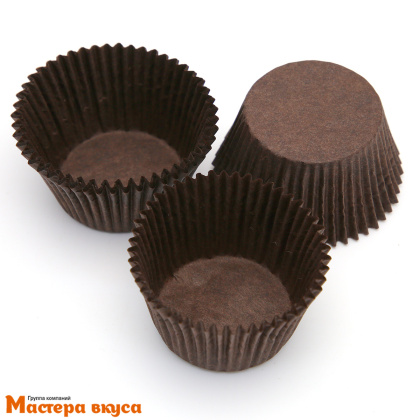 Капсула бумажная круглая, d-5,5см h-4,3см,  КОРИЧНЕВАЯ "Тарталетки" 140, (миниупак ~20-25шт)