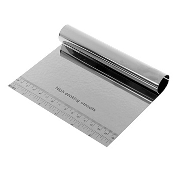 Шпатель-скребок кондитерский нержав.сталь 15*9,5 см, с разлиновкой 