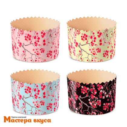 Форма бумажная для кулича (300-350г) d110*h85 мм САКУРА