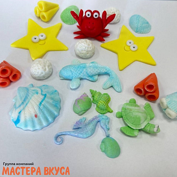 Сахарная фигурка (набор) МОРСКОЙ НАБОР №2 (19 фигур)