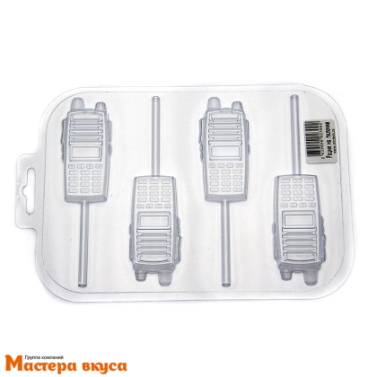 Форма для шоколада пластиковая, топпер РАЦИЯ НА ПАЛОЧКЕ, 70*32*8 мм