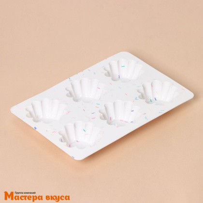 Форма силиконовая ПУДИНГ, 6 ячеек, 25,8*17,8*3 см