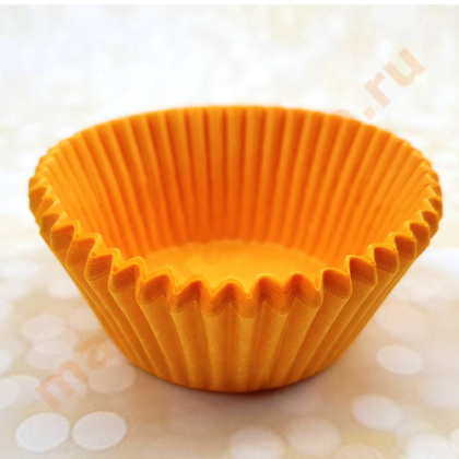 Капсула  бумажная круглая, d-5см h-3см, ОРАНЖЕВАЯ "Тарталетка" 45 гр/м, (упак ~20-25шт)