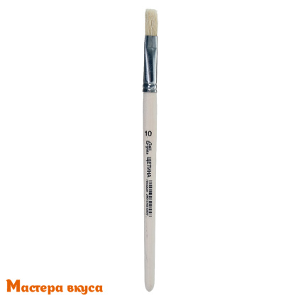 Кисть для декорирования натуральная Щетина №10 плоская, (волос дл-1,8см) 20см