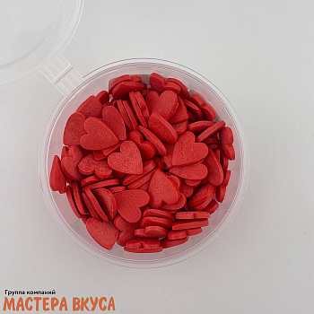 Посыпка СЕРДЕЧКИ красные Большие, 50 гр 