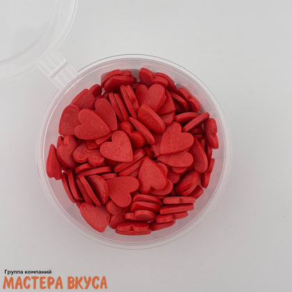 Посыпка СЕРДЕЧКИ красные Большие, 50 гр 