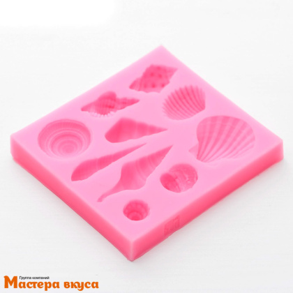 Молд силиконовый РАКУШКИ, 10 фигур,  8*8*1,5 см