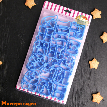 Набор вырубок пластик АЛФАВИТ РУССКИЙ, ~5,8×5,7 см (набор 30 шт)