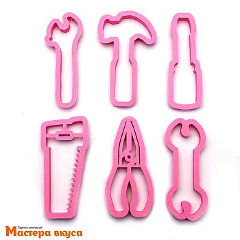 Набор вырубок пластик ИНСТРУМЕНТЫ, (набор 6 шт) ~10см