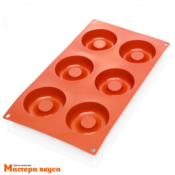 Форма силиконовая ПОНЧИК САВАРЕН, (6 фигур) ячейка d~7,2см h~2,3см 