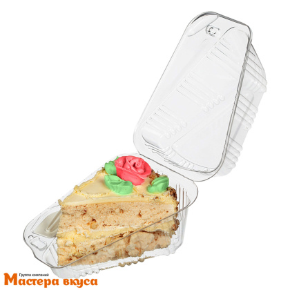 Контейнер для 1 кусочка торта, 123*77*76 мм, (ракушка) ТРК-1