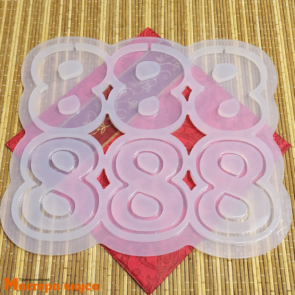 Форма для леденцов силиконовая  погремушка ВОСЬМЕРКА, (6 ячеек) 8 см