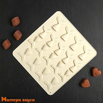 Форма для шоколада силиконовая  ХВОСТ 25*22 см, (18 ячеек) 5,5*4см / 4,5*3,5см 