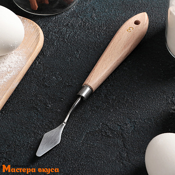 Палета (мастихин) лопатка металлическая 17 см, с деревянной ручкой "Деко" 