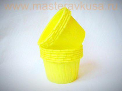 Форма бумажная Маффин 50*40мм, Желтая (упак 100 шт)