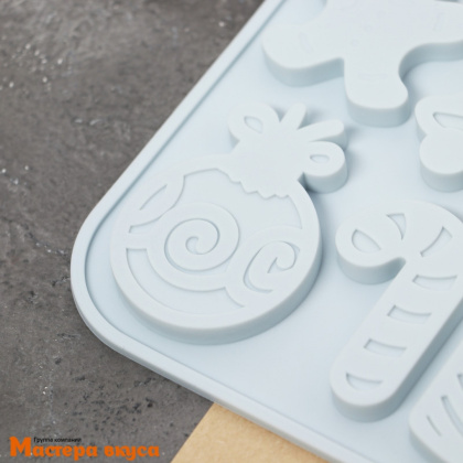 Форма для шоколада силиконовая НОВЫЙ ГОД, (8 ячеек) 18,5*12,8*0,5 см