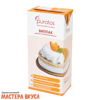 Сливки растительные для взбивания ВИППАК (28%) Puratos, 1 л
