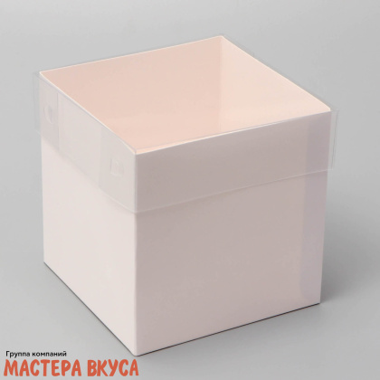 Упаковка для сладостей с прозрачной крышкой 120*120*120 мм (белая)