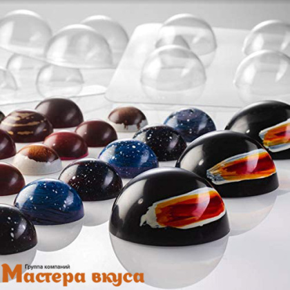 Набор форм для шоколада пластик ПОЛУСФЕРА, (4 формы d 90/75/65/50 мм), Martellato (Италия)
