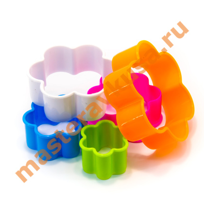 Набор вырубок пластик ЦВЕТОК, (набор 5 шт), max d~9 см