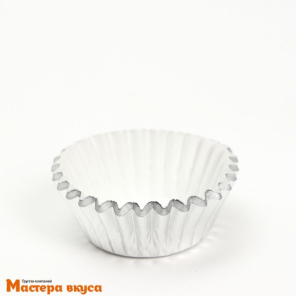 Капсула бумажная для конфет, d-3,5см  h-2см,  МЕТАЛЛИК СЕРЕБРО (миниупак ~20-25 шт)