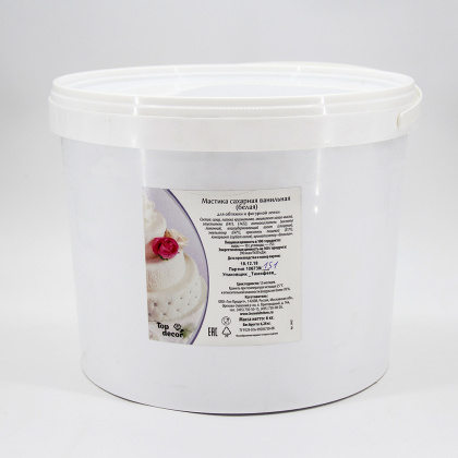 Мастика сахарная Top Decor,  ведро 6 кг, БЕЛАЯ