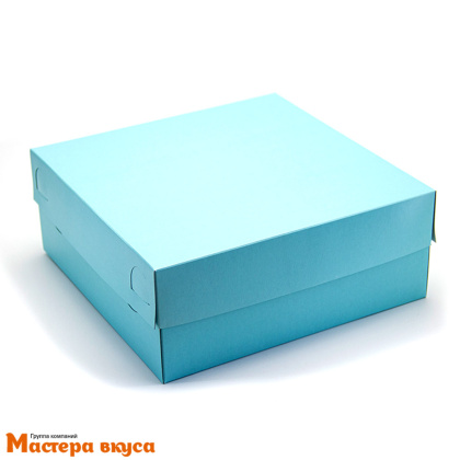 Коробка для  9 капкейков без окна, 250*250*100 мм крышка/дно (голубая)