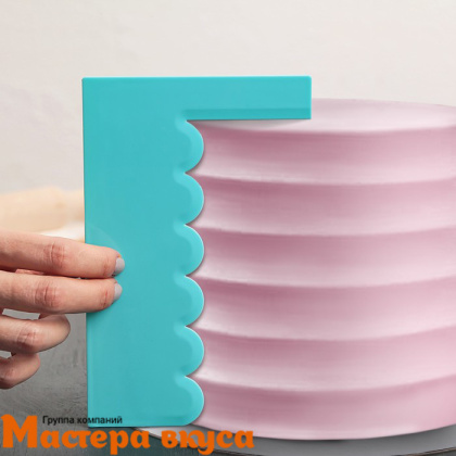 Шпатель-скребок  Фигурный ВОЛНЫ внутренние 18*11,5*3 см, пластиковый 