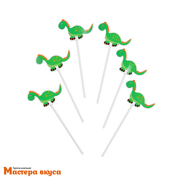 Набор топперов ДИНО, картон (набор 6 шт) ~16 см