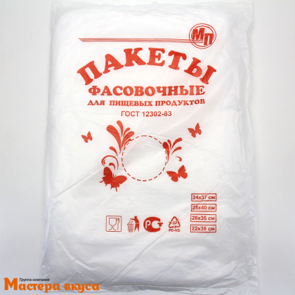 Пакет п/э ПНД 24*37 см /8 мкм, (большие) европласт, упак 200 шт