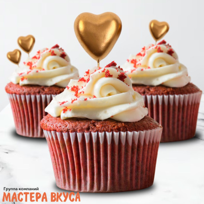 Набор топперов СЕРДЦА, золотые (набор 20 шт) ~12-15см