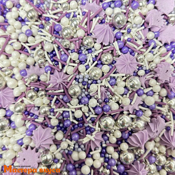 Посыпка  микс  Мастера вкуса ФИОЛЕТОВЫЙ блестящий (шарики), 50гр