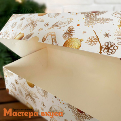 Упаковка для зефира и печенья с окном 250*150*70 мм  (Шишки)