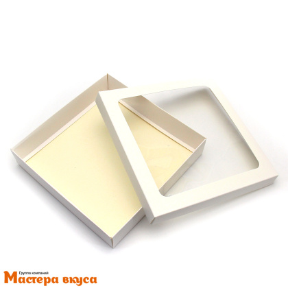 Упаковка для клубники в шоколаде 200*200*40 мм (белая) (2-д)