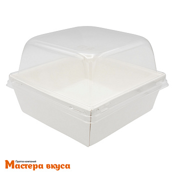 Упаковка SmartPack 550 с купольной крышкой (белая), 11,2*11,2см h-9,5см (для бенто-торта и моти)