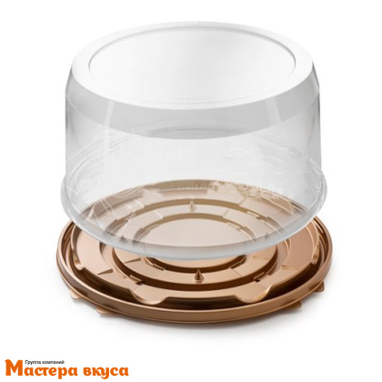 Контейнер круглый, D270 h130 мм, (комплект дно золотое/крышка) ПР-Т-270/130