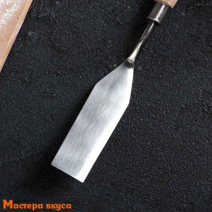 Палета (мастихин) лопатка металлическая 22 см (прямоугольная), с деревянный ручкой "Деко"