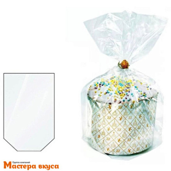 Пакет для кулича и сладостей без рисунка, 180*250 мм, дно 90мм