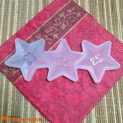 Молд силиконовый 23 февраля ЗВЕЗДА, 3в1, изд d~6см (шоколад~22,5гр) 