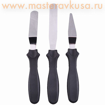 Набор палет-лопаток 23 см, металл с пластиковой ручкой, набор 3 шт (спатула)