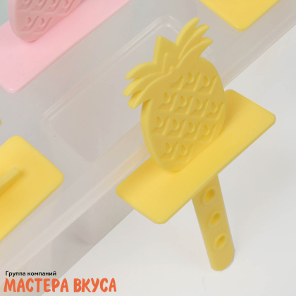 Форма для мороженого пластиковая (эскимо) ФРУКТЫ, (9 ячеек) 17,5*9*11 см