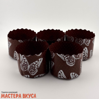 Форма бумажная для кулича ( 75г) d60*h45 мм БАБОЧКИ