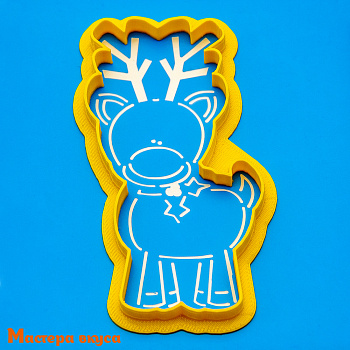 Вырубка пластик + трафарет  РОЖДЕСТВЕНСКИЙ ОЛЕНЬ